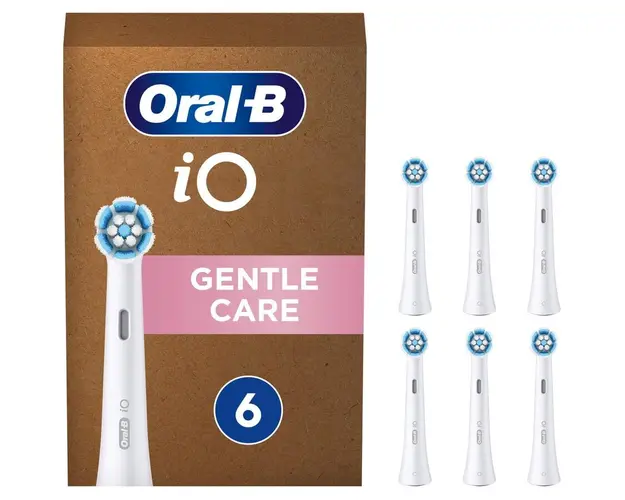 Rezerve periuta de dinti electrica Oral-B iO Gentle Care, compatibile doar cu seria iO, 6 buc, Alb