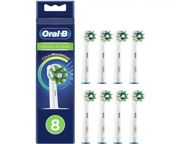 Set rezerve periuta de dinti, Oral-B, EB50-8, Cross Action, 8 buc, Alb