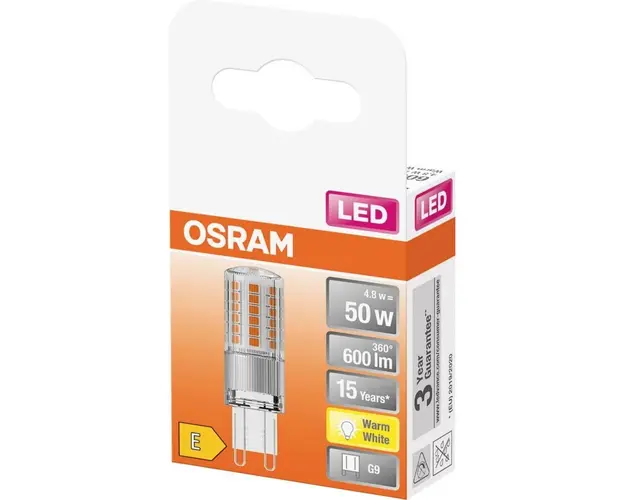 Bec LED PIN, G9, 4.8W (50W), 600 lm, lumina calda