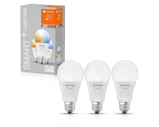 Set 3 becuri Led Ledvance SMART+ WiFi Classic Tunable White, E27, A75, 14W (100W), 230V, temperatura lumina reglabila 2700-6500K, 1521 lumeni