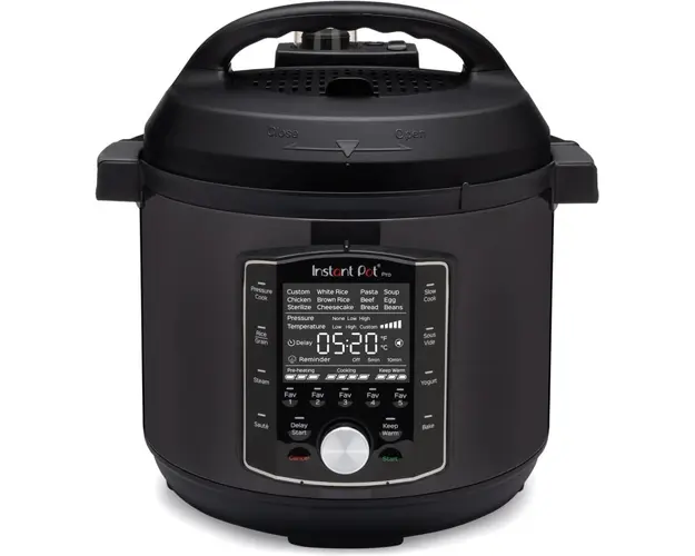 Multicooker Instant Pot Pro 6, 1200W, 11 programe, 28 presetari, Capacitate 6 litri, Capac detasabil, Negru