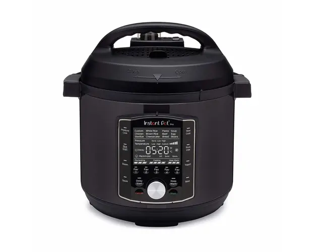 Multicooker Instant Pot Pro 8, 11 programe, 28 presetari, Vas interior din inox, Capacitate 8 L, 1200 W, Negru