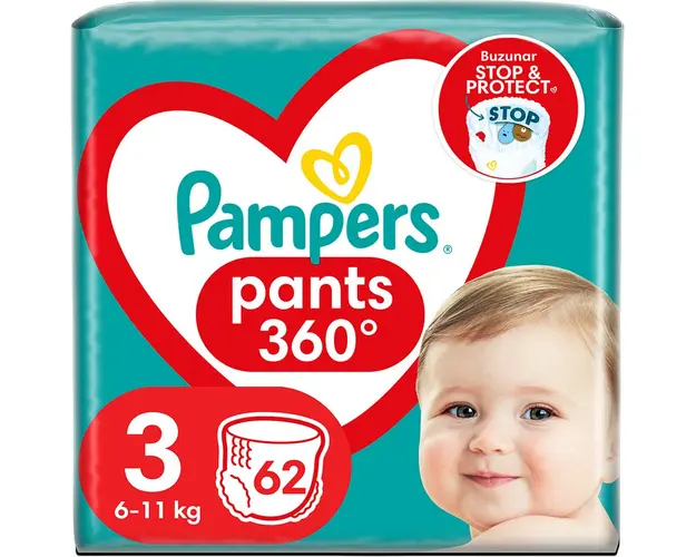Scutece-chilotel Pampers Pants Jumbo Pack Marimea 3, 6-11 kg, 62 buc
