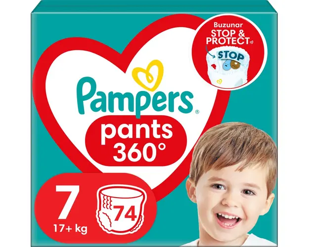 Scutece-chilotel Pampers Pants Mega Box, Marimea 7, 17+ kg, 74 buc