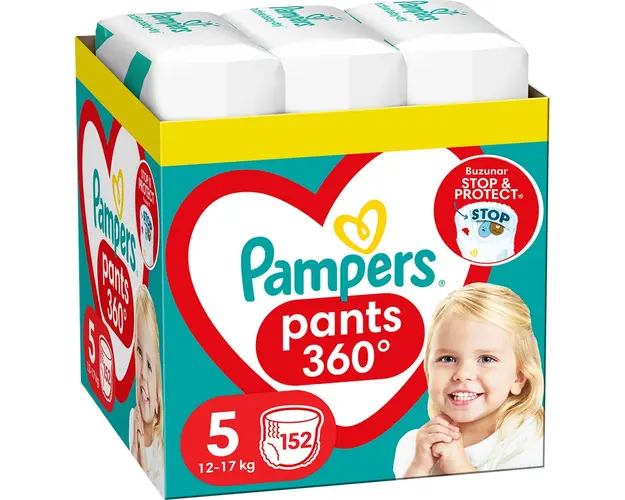 Scutece-chilotel Pampers Pants XXL Box Marimea 5, 12-17 kg, 152 buc