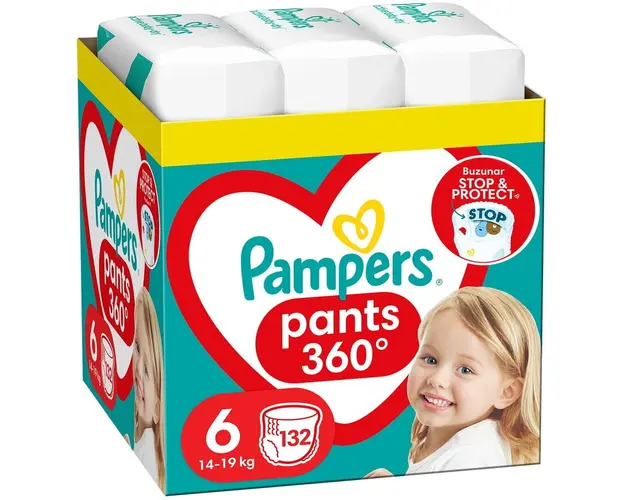 Scutece-chilotel Pampers Pants XXL Box Marimea 6, 14-19 kg, 132 buc