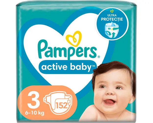 Scutece Pampers Active Baby 3 Junior Mega Box, 152 bucati