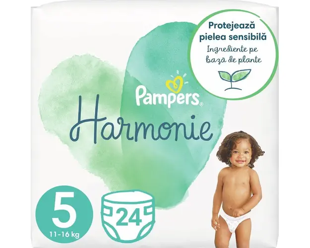 Scutece Pampers Harmonie Marimea 5, 11+ kg, 24 buc