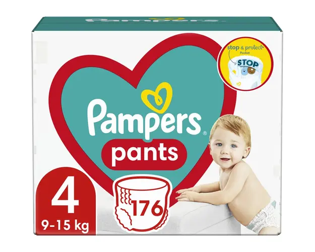 Scutece Pampers Pants, Nr 4, 9-15 Kg, 176 bucati