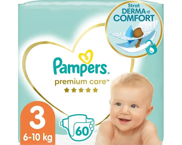 Scutece Pampers Premium Care 3 Midi Value Pack, 60 bucati