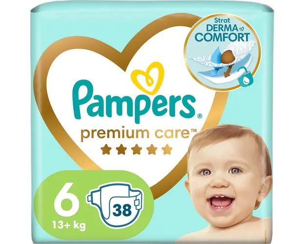 Scutece Pampers Premium Care Value Pack Marimea 6, 13+ kg, 38 buc