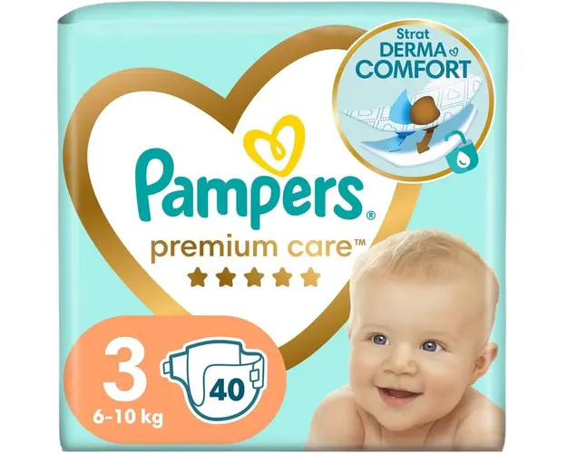 Scutece Pampers Premium Care Value Pack Minus, Marimea 3, 6-10 kg, 40 buc