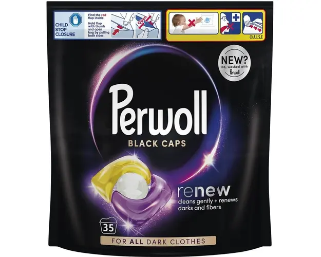 Detergent de rufe capsule Perwoll Renew Black, 35 spalari