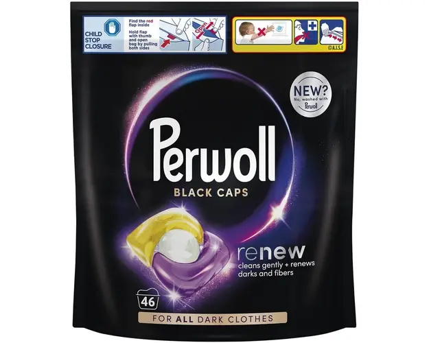 Detergent de rufe capsule Perwoll Renew Black, 46 spalari