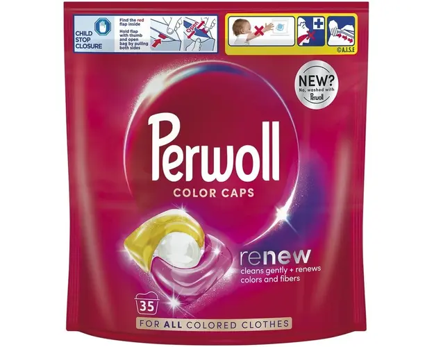 Detergent de rufe capsule Perwoll Renew Color, 35 spalari