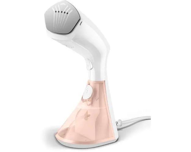 Aparat de calcat vertical Philips GC801/10, jet de abur pana la 32g/ min, tehnologie De-Calc si Optimal Temp, netezeste hainele, rezervor de apa 230ml, alb