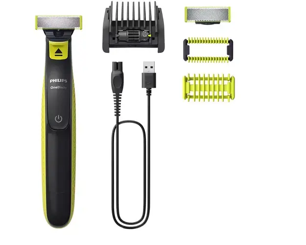 Aparat de ras Philips OneBlade Face Body QP2824/20,Autonomie 45min, Negru/Verde