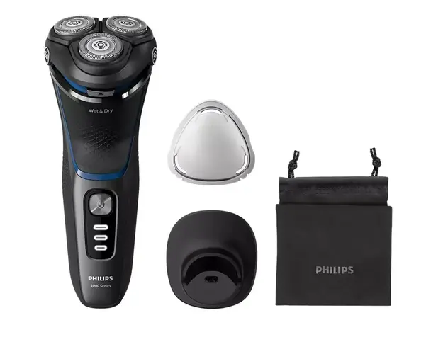 Aparat de ras PHILIPS Seria3000 S3344/13, Wet&amp;Dry, autonomie 60 min, 3 elemente de taiere, negru