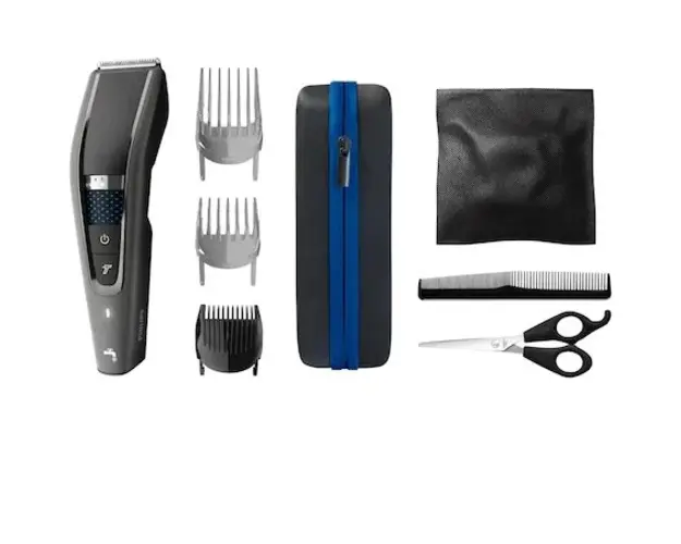 Aparat de tuns Philips HC7650/15, 0.5-28 mm, 28 trepte, Litiu-Ion, Lavabil, Negru/Albastru