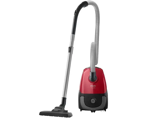 Aspirator cu sac PowerGo FC8243/09, 750 W, 3 l, S-bag, 27.9kWh/an, filtru antialergic, tub telescopic, clasa AAA, rosu