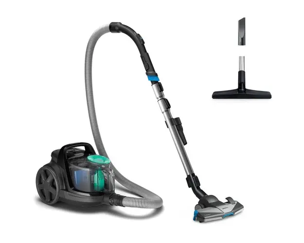 Aspirator fara sac FC9550/09, 900 W, 1.5 l, Tehnologia PowerCyclone 7 Filtru HEPA 13, Cap de aspirare TriActive+, Negru/Verde