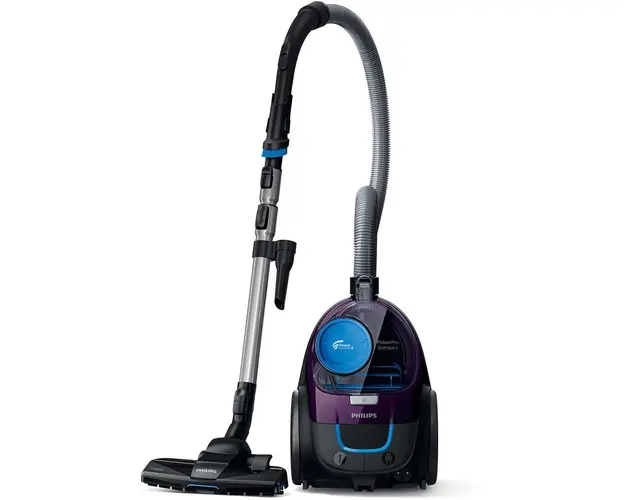 Aspirator fara sac PowerPro Compact FC9333/09, 650 W, 26.4kWh/an, 1.5 l, PowerCyclone 5, perii TriActive, filtru anti-alergic ECARF, clasa A, mov