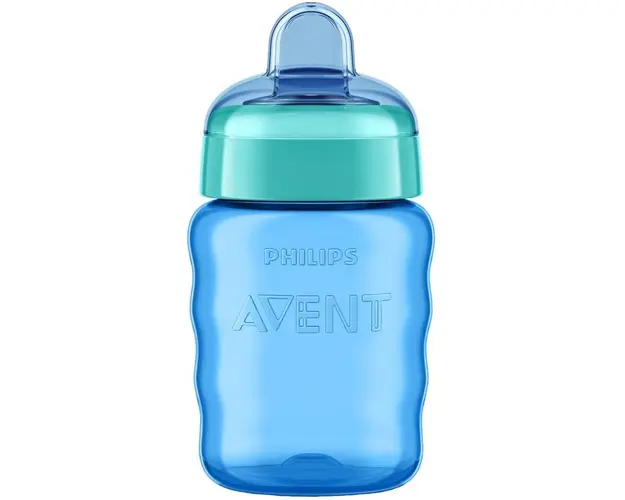 Cana cu tetina de formare Philips-AVENT, 260ml, 9luni+, Albastru