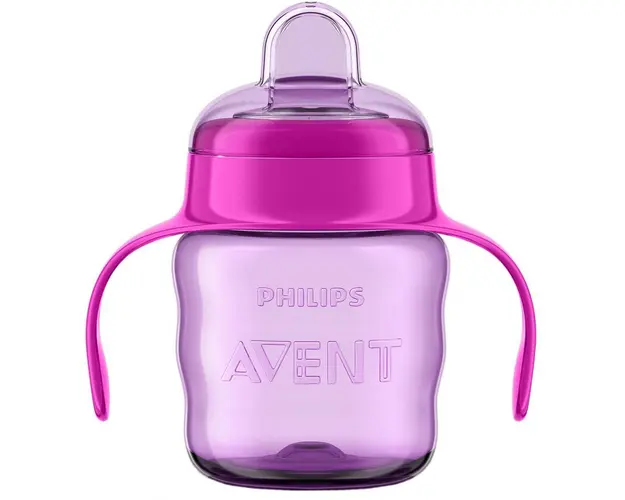 Cana Philips Avent SCF551/03 cu tetina de formare, 200ml, 6 luni +, Roz