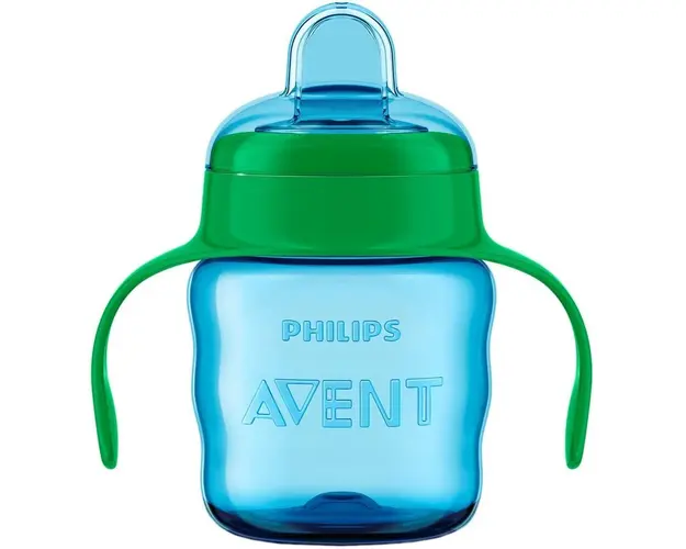 Cana Philips Avent SCF551/05 cu tetina de formare, 200ml, 6 luni +, Albastru/Verde