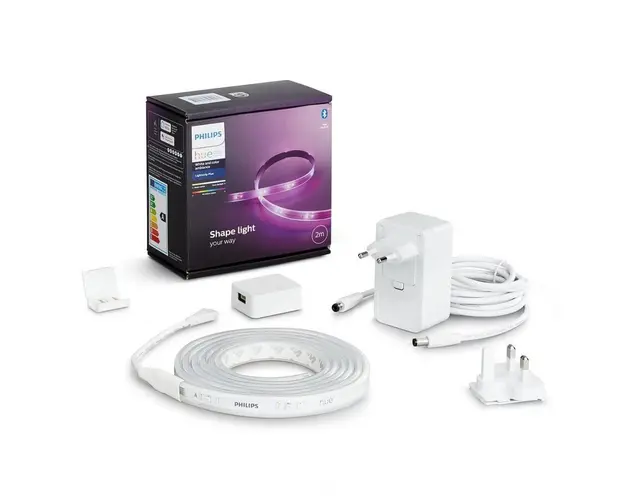 Banda LED RGBW inteligenta Philips Hue Lightstrip Plus, ZigBee Light Link, Bluetooth, 20W, IP20