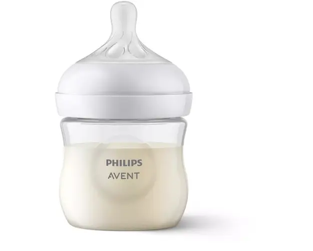 Biberon Philips Avent Natural Response SCY900/01, 125 ml, tetina care functioneaza ca sanul mamei, cu debit 2, tetina fara scurgeri, +0 luni, fara BPA