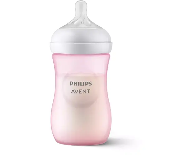 Biberon Philips Avent Natural Response SCY903/11, 260 ml, tetina care functioneaza ca sanul mamei, cu debit 3, tetina fara scurgeri, +1 luni