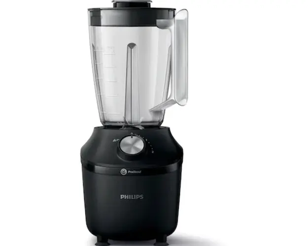 Blender Philips Seria 3000 HR2191/01, Sistem ProBlend, capacitate maxima 2L, capacitate efectiva 1.25L, 2viteze + impuls, zdrobeste gheata, aplicatia NutriU pentru mai multe idei de retete, Negru