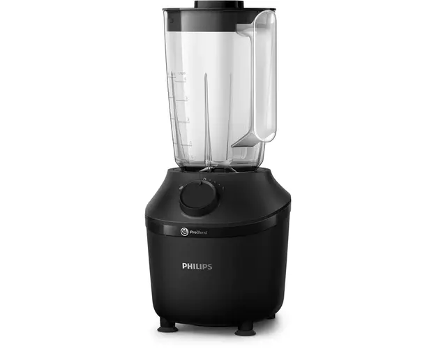 Blender Philips Seria 3000 HR2291/01, 600W, 2l, 2 viteze+Pulse, zdrobire gheata, Sistem ProBlend, aplicatia NutriU, Negru