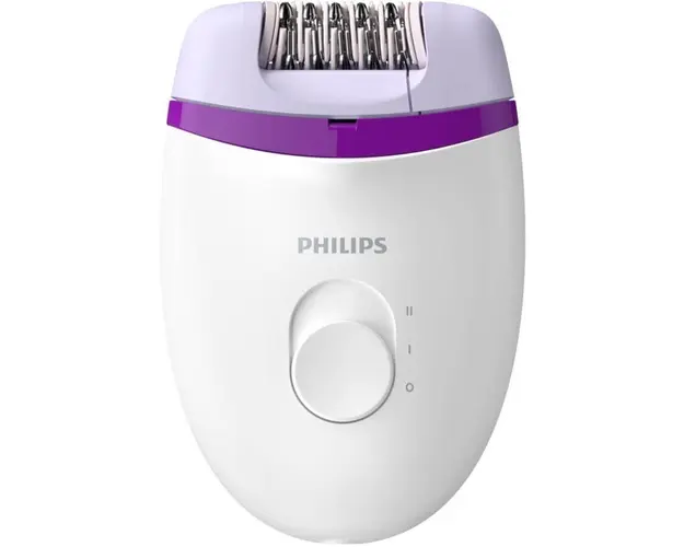 Epilator Philips Satinelle Essential BRE225/00, 2 viteze, Alb/Mov