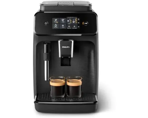Espressor automat Philips EP1220/00, 15 bar, 2 bauturi, 12 setari de macinare, Afisaj tactil, Rezervor 1.8 l, Setare Eco, Sistem classic de spumare a laptelui, Negru