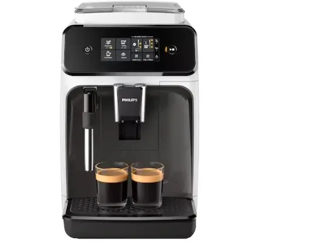 Espressor automat Philips EP1223/00 Seria 1200, 1500W, 15 bar, sistem clasic de spumare, 2 bauturi, afisaj tactil, optiune 2 cesti, 12 setari macinare, rasnita ceramica, Alb