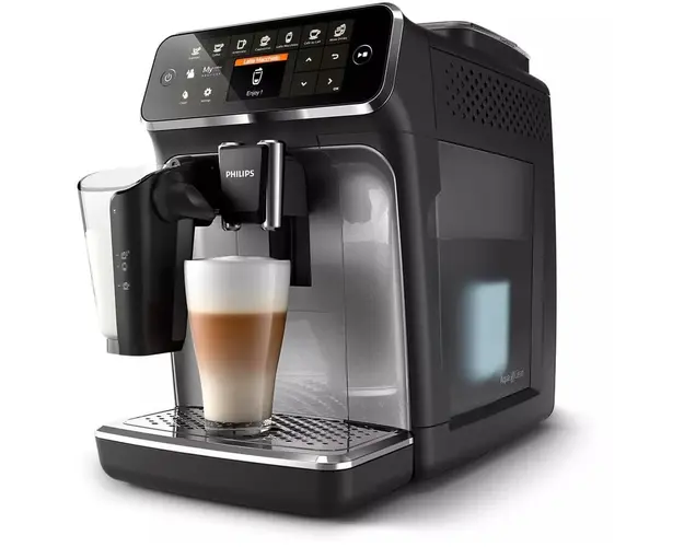 Espressor automat Philips Seria 4300 EP4346/70, Cu spuma LatteGo, 8 programe, Afisaj TFT, Negru