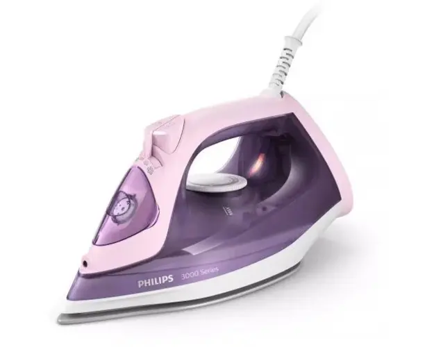 Fier de calcat cu aburi Philips DST3020/30, 2200W, Talpa ceramica, Sistem antipicurare, Alb-Mov