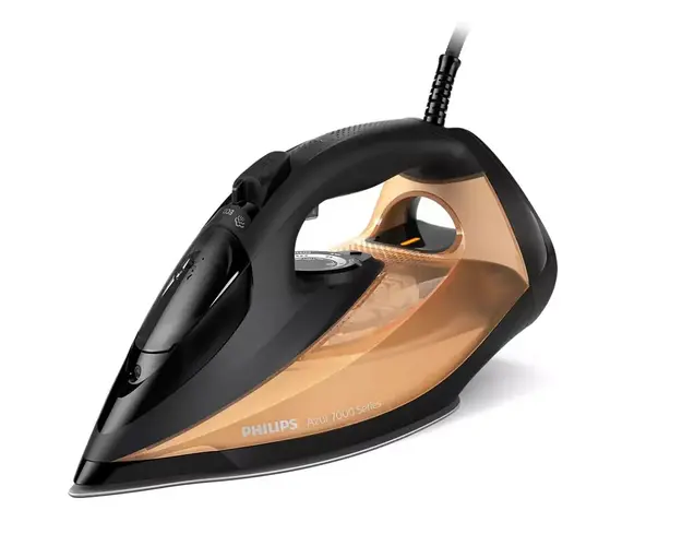 Fier de Calcat Philips Seria 7000 DST7040/80, 2800W, 250g/min, 300ml, Talpa SteamGlide Elite, Auriu-Negru