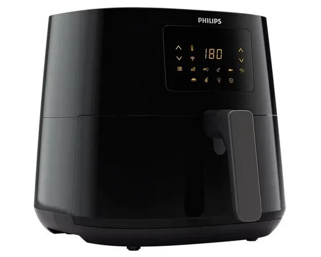 Friteuza fara ulei Philips HD9280/90 Airfryer Essential Collection, capacitate 6.2 L, Rapid Air, Digital, Wifi, 7 presetari, Corp negru/ Maner negru