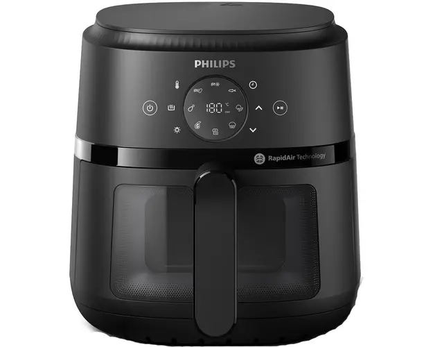 Friteuza fara ulei Philips NA220/00 Seria 2000, 4.2 l, 13 metode de gatit, Fereastra de gatit, Ecran tactil, Tehnologie RapidAir, Controlul timpului pana la 60 min, negru