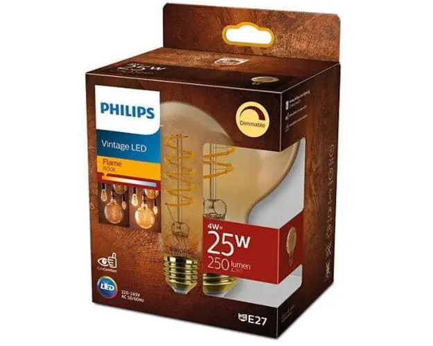 Bec LED vintage (decorativ) Classic Gold Globe G93, EyeComfort, E27, 4W (25W), 250 lm, lumina calda (1800K), dimabil