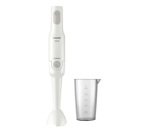 Mixer vertical Philips ProMix HR2531/00, 650 W, 1 setare viteza, cana si lama S incluse, Alb
