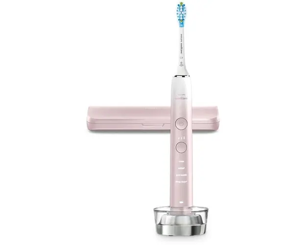 Periuta de dinti electrica Philips Sonicare Diamindclean Series 9000 HX9911/84, 62000 miscari/min, 4 programe, 1 capat, roz