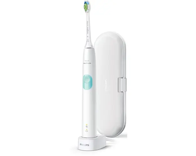 Periuta de dinti sonica electrica Philips Sonicare ProtectiveClean HX6807/28, 62000 miscari/minut, 1 mod de curatare, 2 intensitati, senzor presiune, functie BrushSync, toc de transport