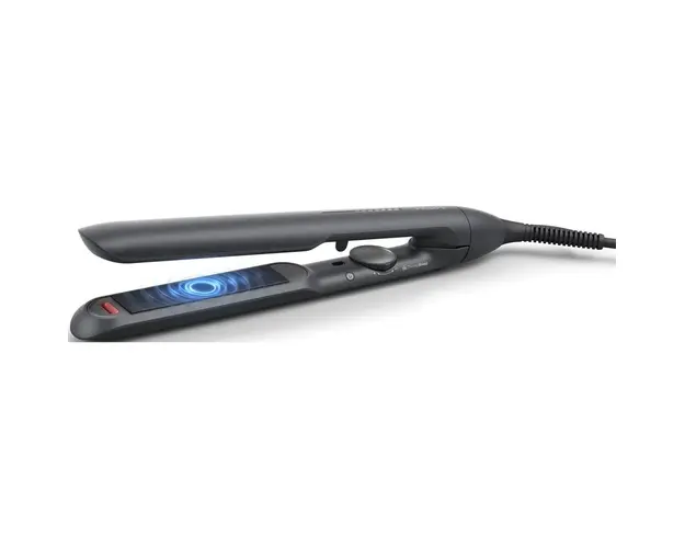 Placa de indreptat parul Philips Prestige BHS510/00, tehnologie ThermoShield, placi infuzate cu ulei de argan, 230C, ingrijire ioni, 12 setari temperatura, husa termorezistenta, Negru