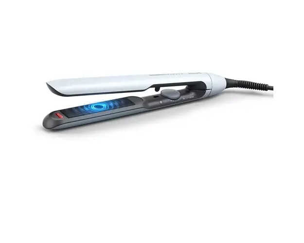 Placa de indreptat parul Philips Prestige BHS520/00, tehnologie ThermoShield, placi infuzate cu ulei de argan, 230C, ingrijire ioni, 12 setari temperatura, alb