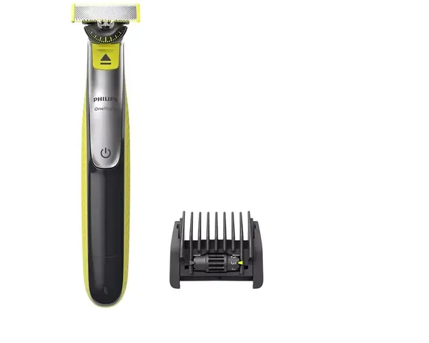 Aparat hibrid de barbierit si tuns barba Philips OneBlade 360 QP2730/20, pieptene reglabil 5 in 1, autonomie 60 min, Negru/Verde