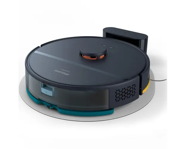Robot de aspirare Philips Seria 2000 XU2000/10, 2700 Pa, aspirator si mop, Wi-Fi, Navigare radar LDS, Filtru EPA11 lavabil, scanare la 360 de grade, autonomie pana la 130 min, 5 harti, 4 niveluri de aspirare, aplicatie HomeRun, albastru